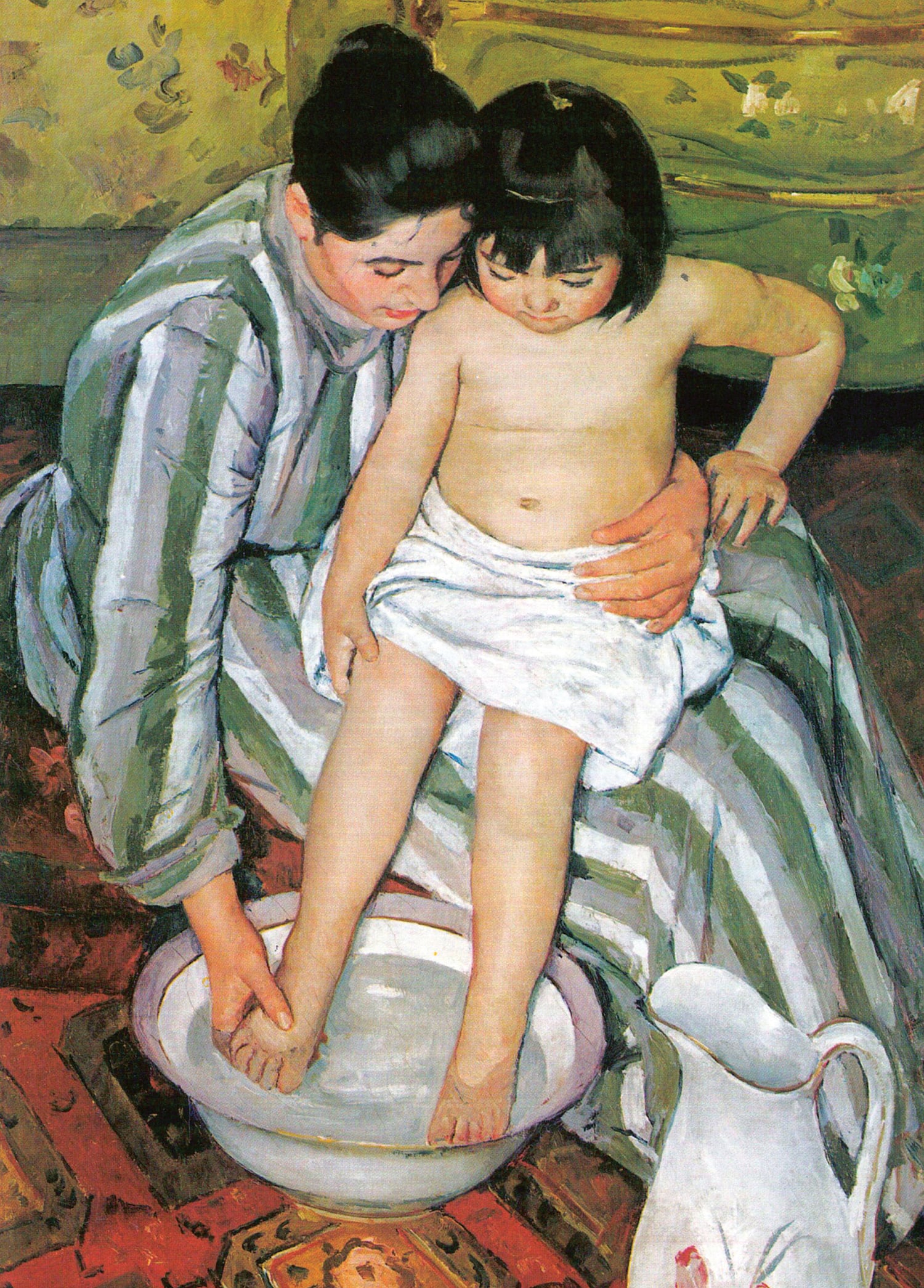 The Child's Bath - Mary Cassatt - Greetings Card by Mary Cassatt
