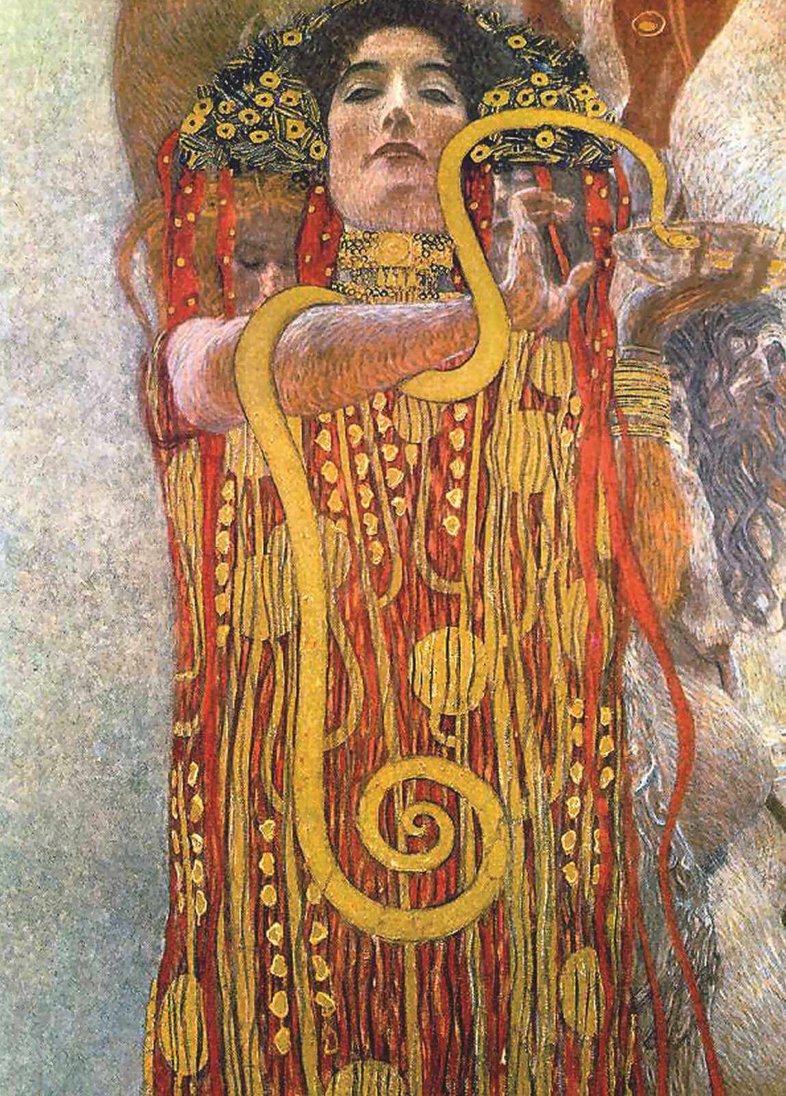 Hygieia - Gustav Klimt - Greetings Card by Gustav Klimt