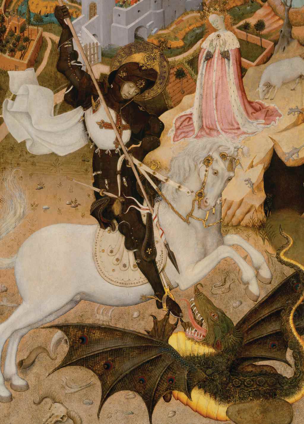 Saint George and the Dragon - Bernat Martorell - Greetings Card by Bernat Martorell