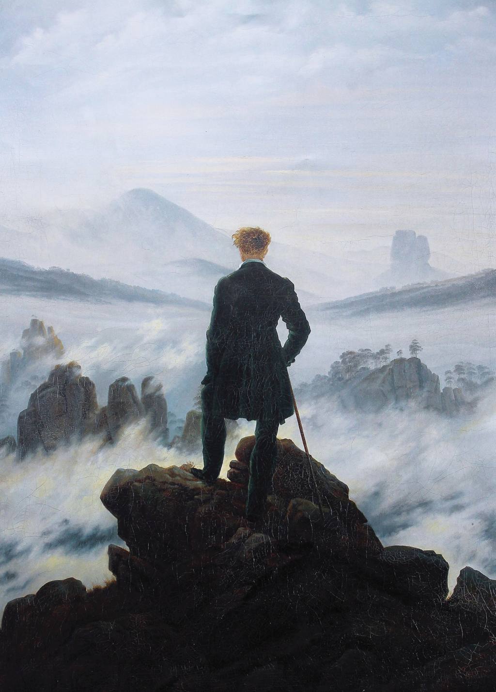 Wanderer above the Sea of Fog - Caspar David Friedrich - Greetings Card by Caspar David Friedrich