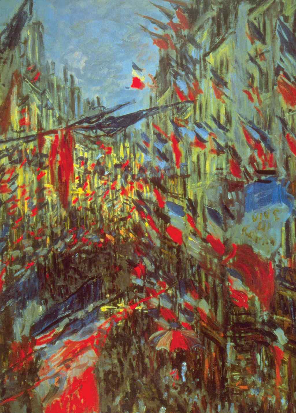 Rue Saint-Denis, Festivities - Claude Monet - Greetings Card by Claude Monet