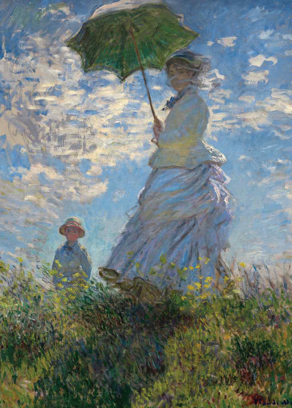 The Promenade, Woman with a Parasol - Claude Monet - Greetings Card by Claude Monet