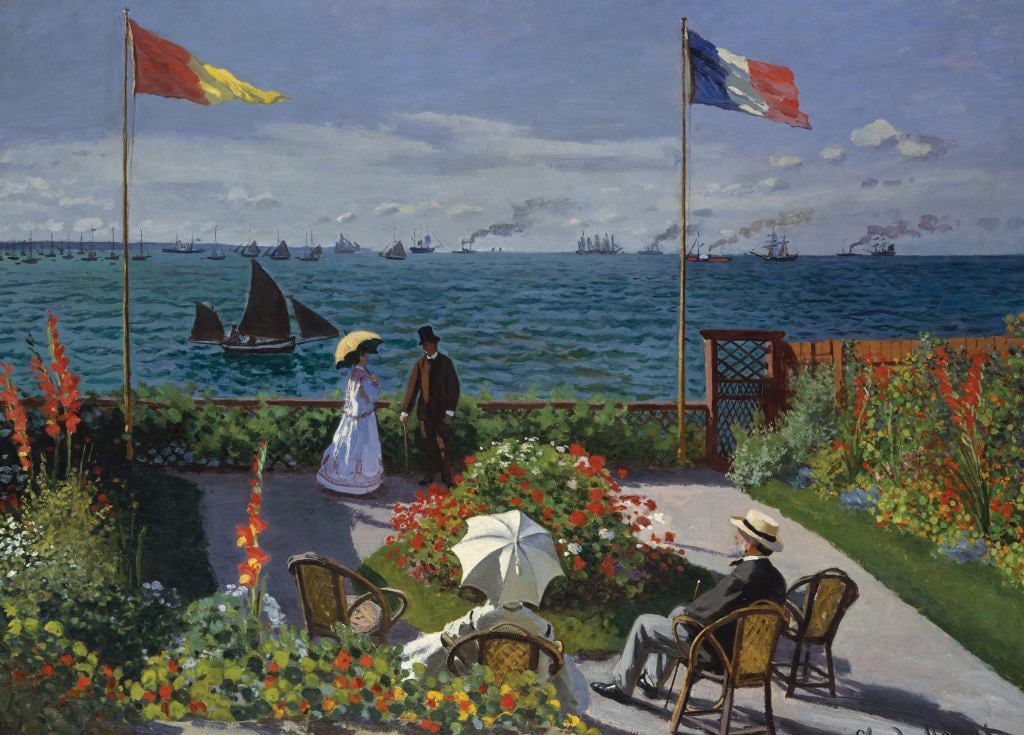 Garden at Sainte-Adresse - Claude Monet - Greetings Card by Claude Monet