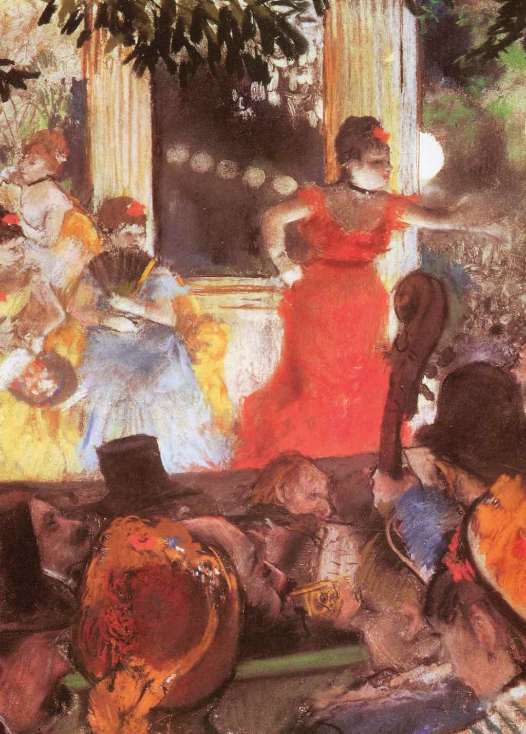 Café-Concert at Les Ambassadeurs - Edgar Degas - Greetings Card by Edgar Degas