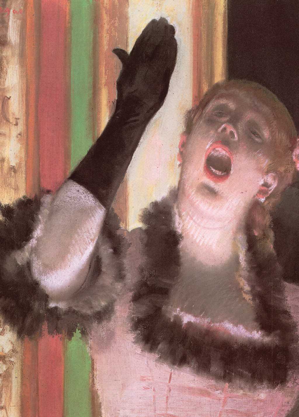 Singer with a Glove - Edgar Degas - Greetings Card by Edgar Degas