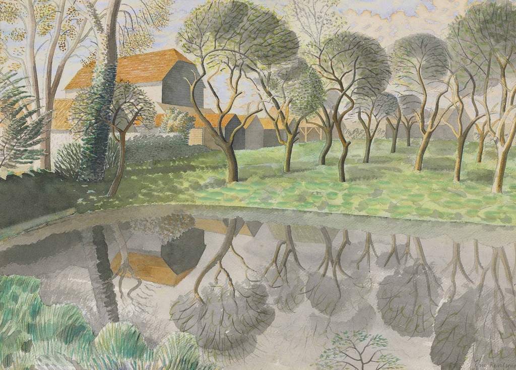 Newt Pond - Eric Ravilious - Greetings Card by Eric Ravilious