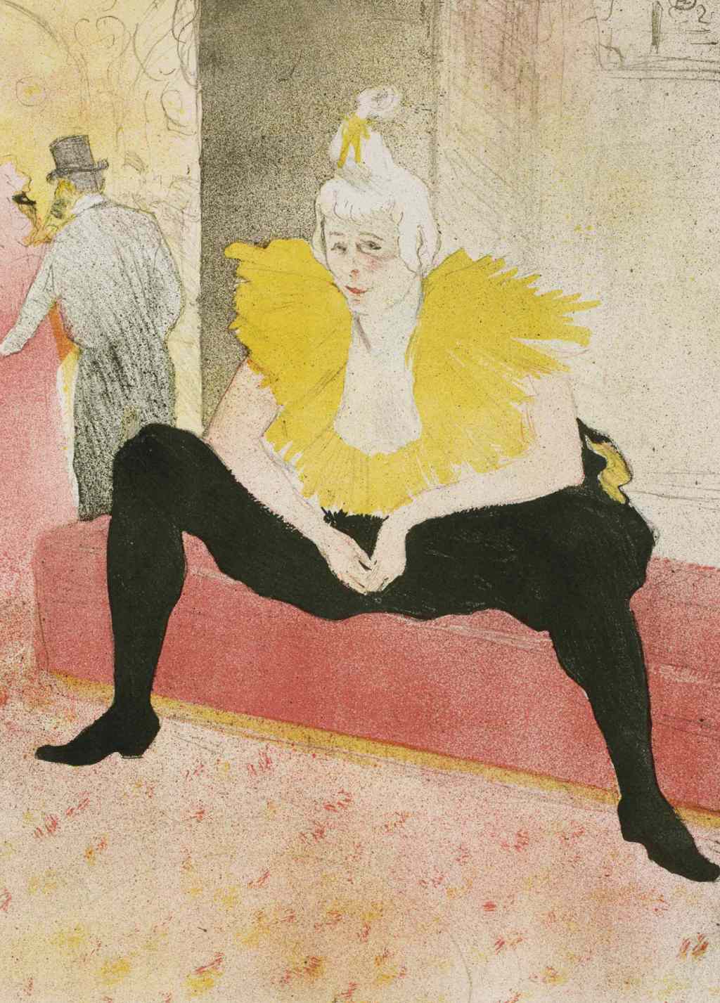 The Seated Clowness - Henri de Toulouse-Lautrec - Greetings Card by Henri de Toulouse-Lautrec