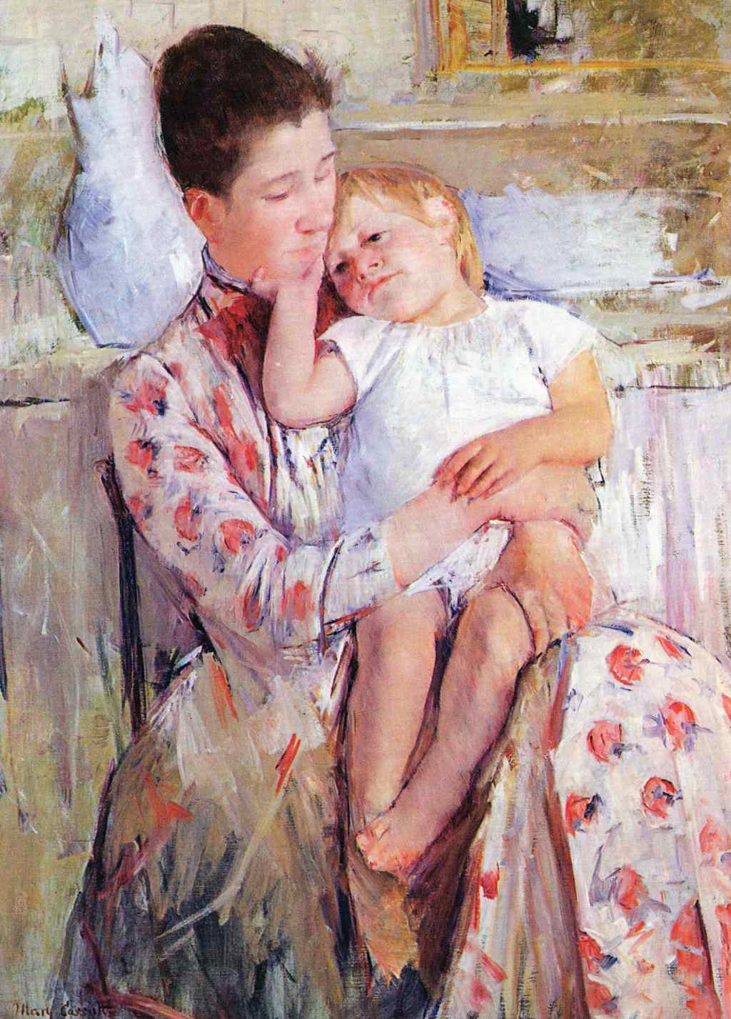 Mother and Child - Mary Cassatt - Greetings Card by Mary Cassatt