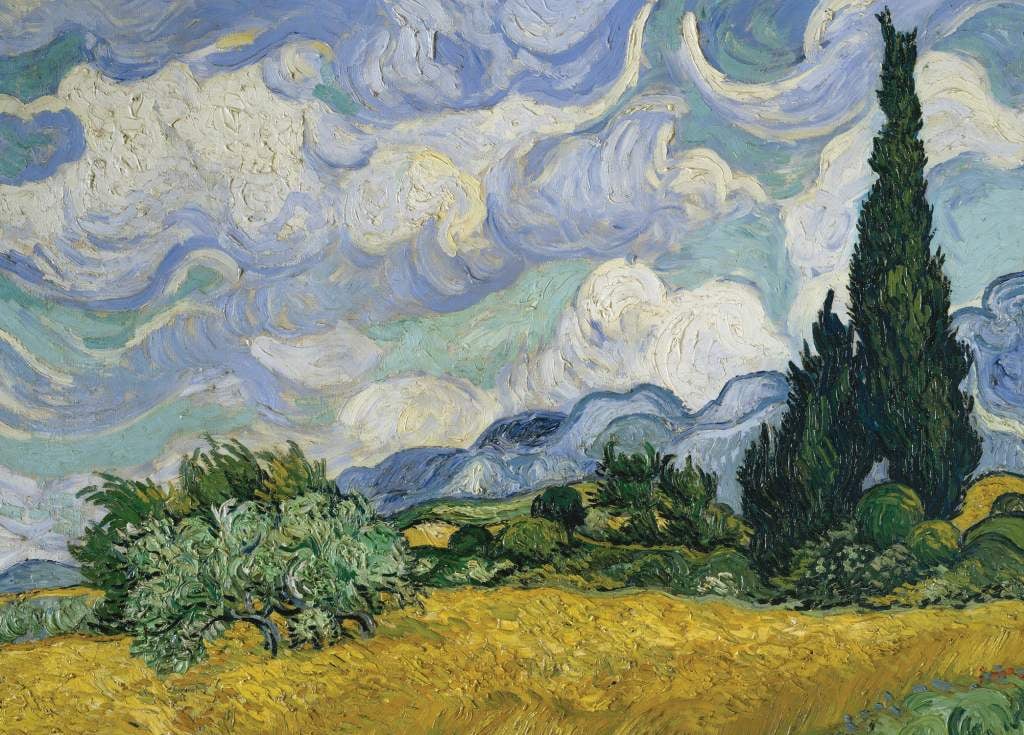 Wheat Field with Cypresses - Vincent Van Gogh - Greetings Card by Vincent Van Gogh