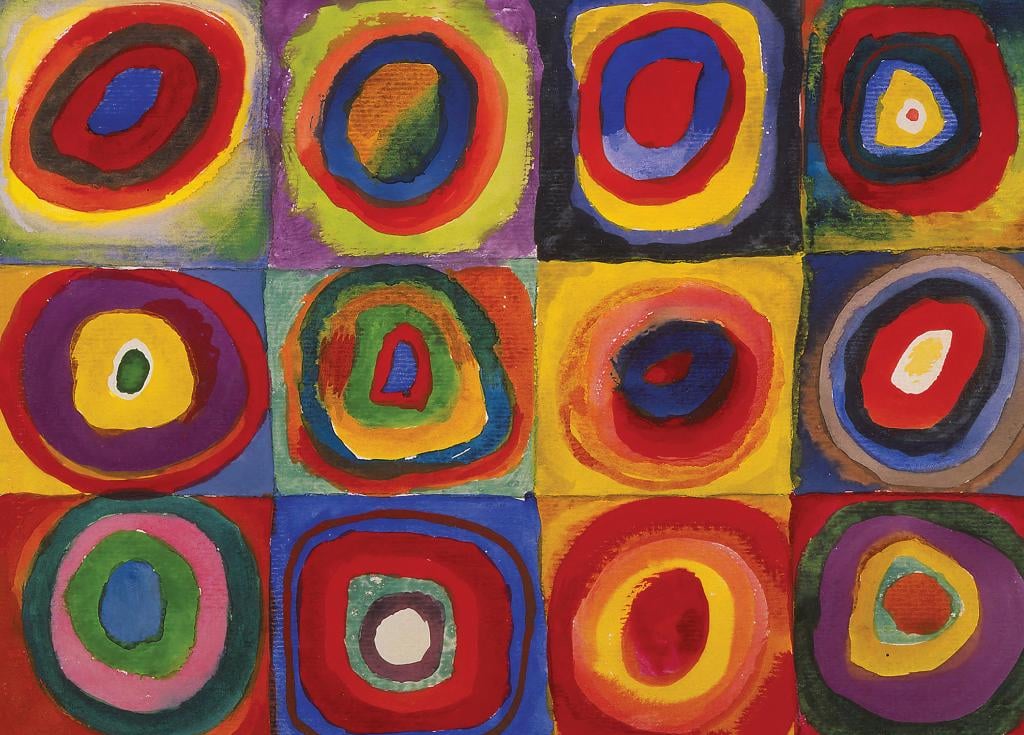 Colour Study: Squares with Concentric Circles - Wassily Kandinsky - Greetings Card by Wassily Kandinsky
