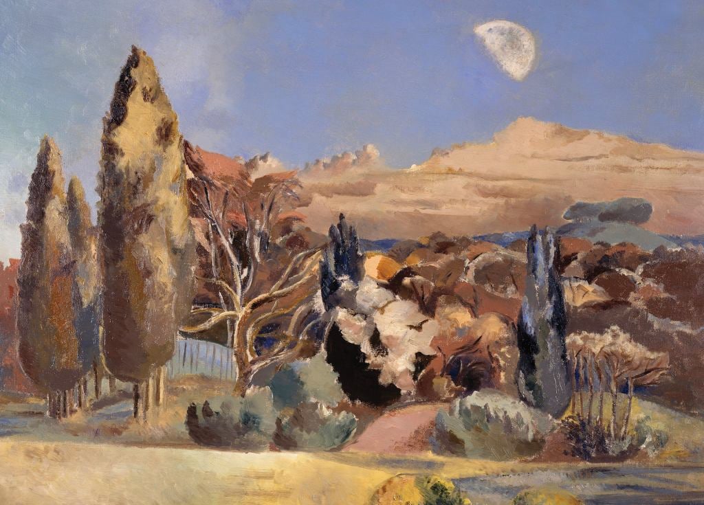 Landscape of the Moon's First Quarter - Paul Nash - Greetings Card by Paul Nash