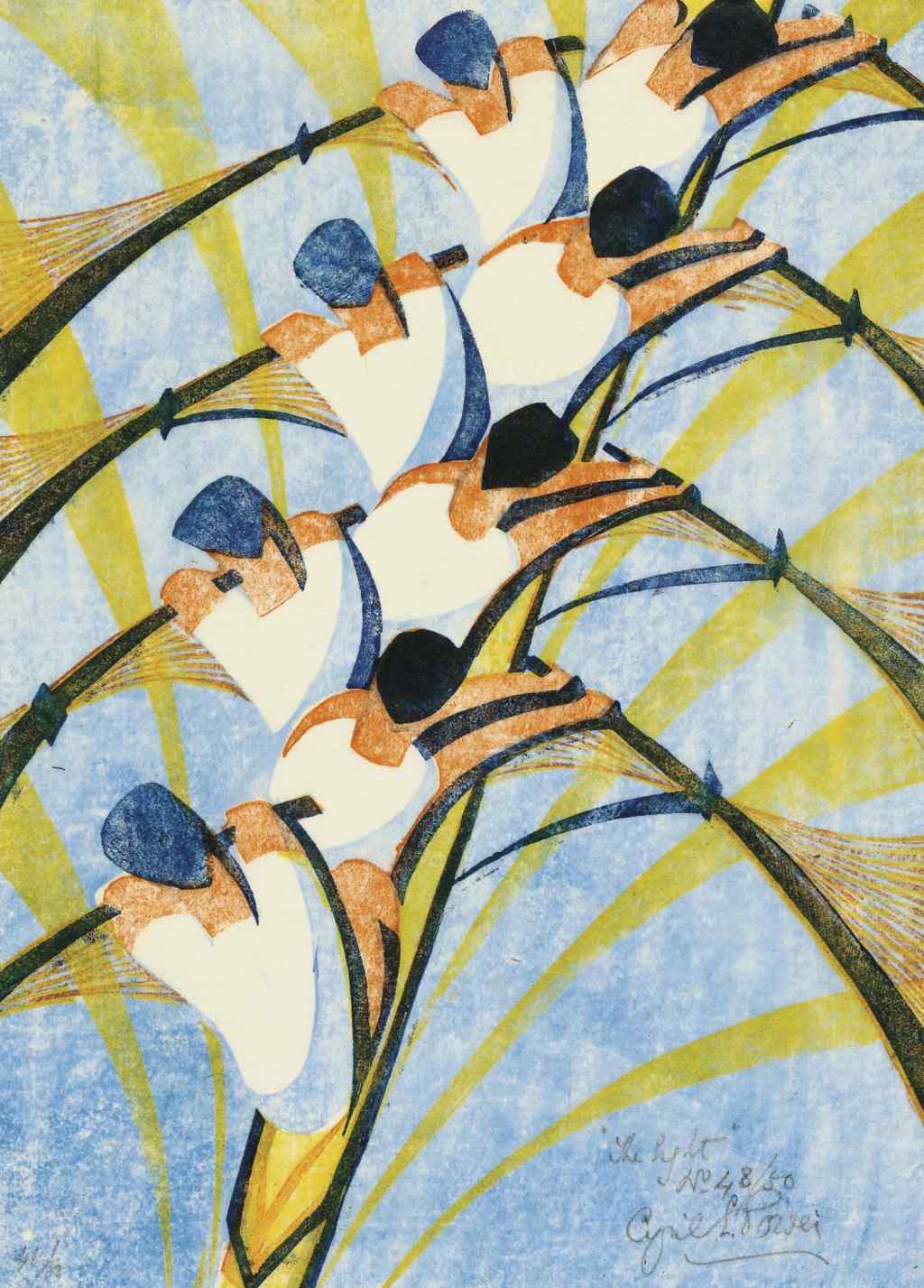 The Eight - Cyril Power - Greetings Card by Cyril Power