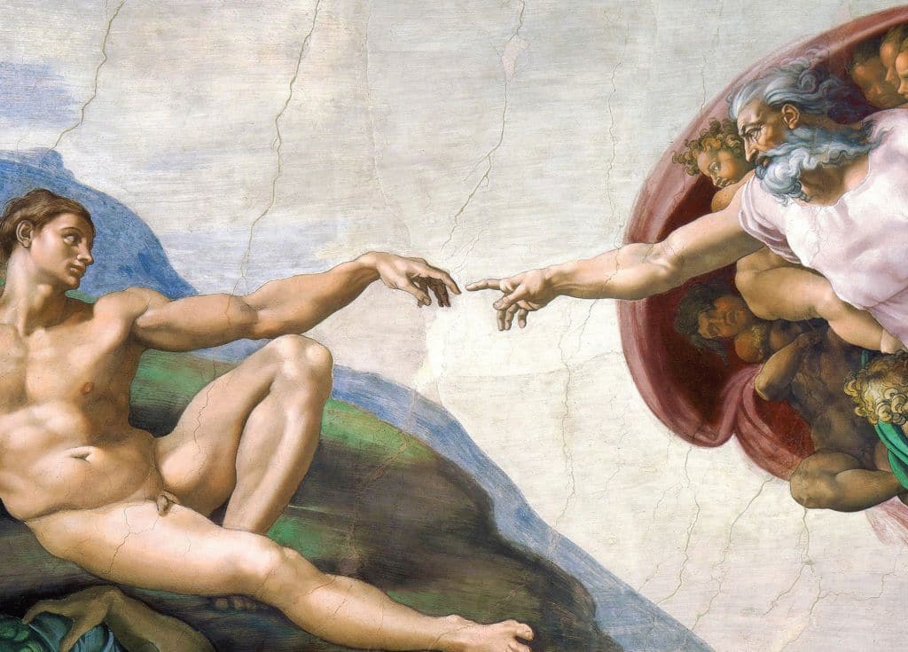 The Creation of Adam - Michelangelo - Greetings Card by Michelangelo