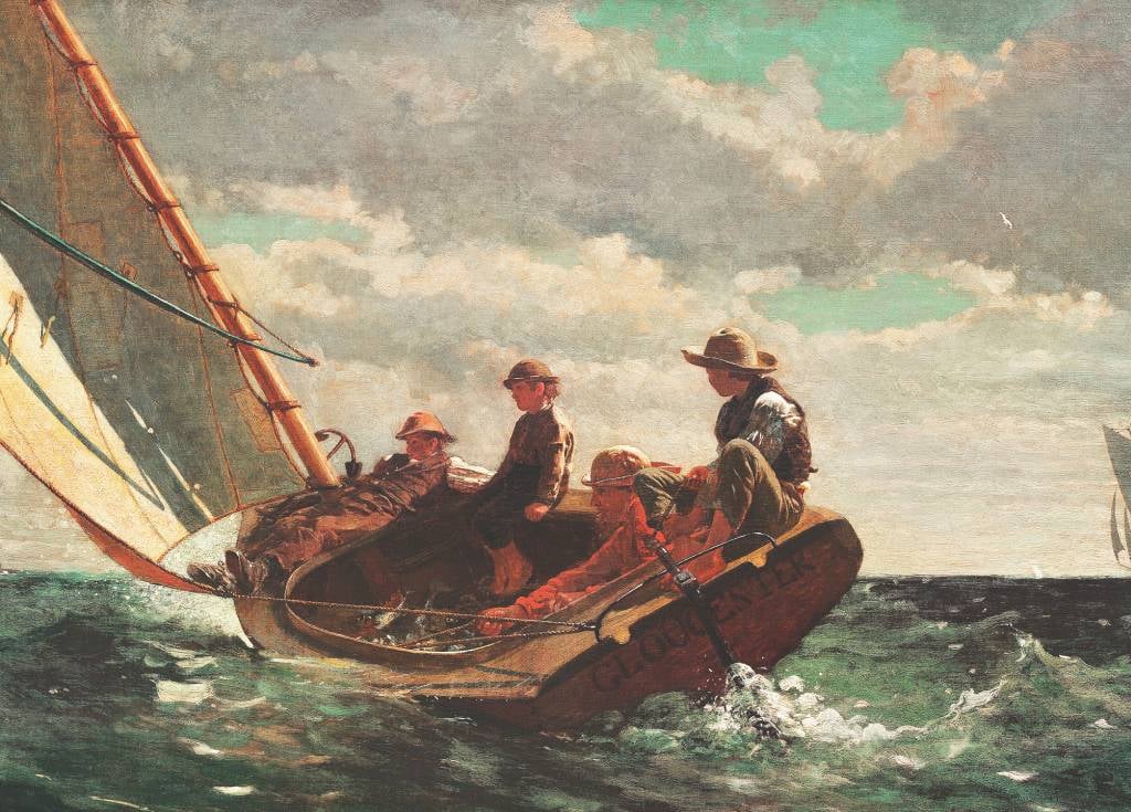 Breezing Up (A Fair Wind) - Winslow Homer - Greetings Card by Winslow Homer