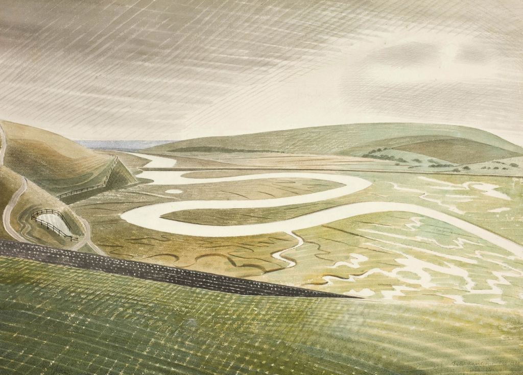 Cuckmere Haven - Eric Ravilious - Greetings Card by Eric Ravilious