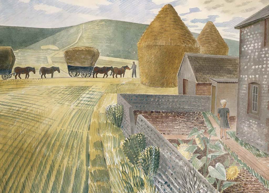 Furlongs - Eric Ravilious - Greetings Card by Eric Ravilious