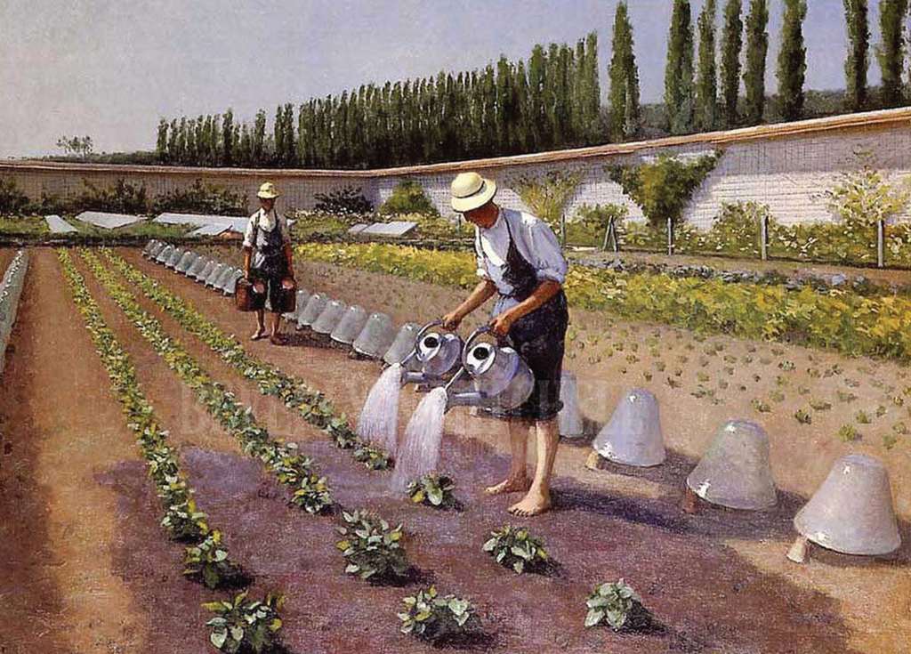The Gardeners - Gustave Caillebotte - Greetings Card by Gustave Caillebotte
