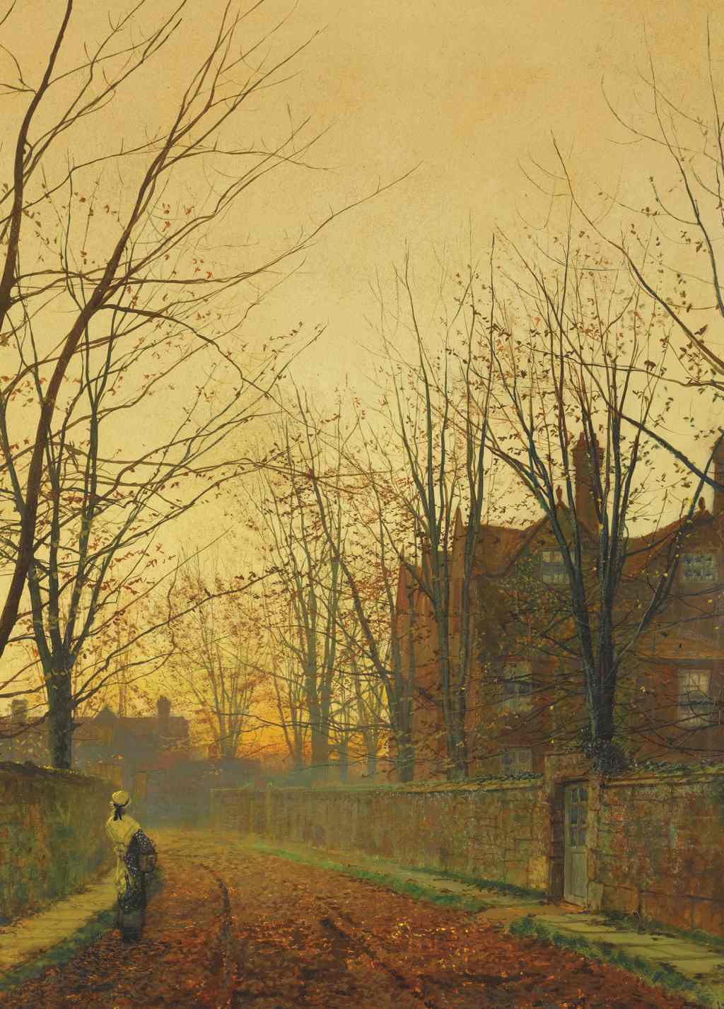 Late October - John Atkinson Grimshaw - Greetings Card by John Atkinson Grimshaw