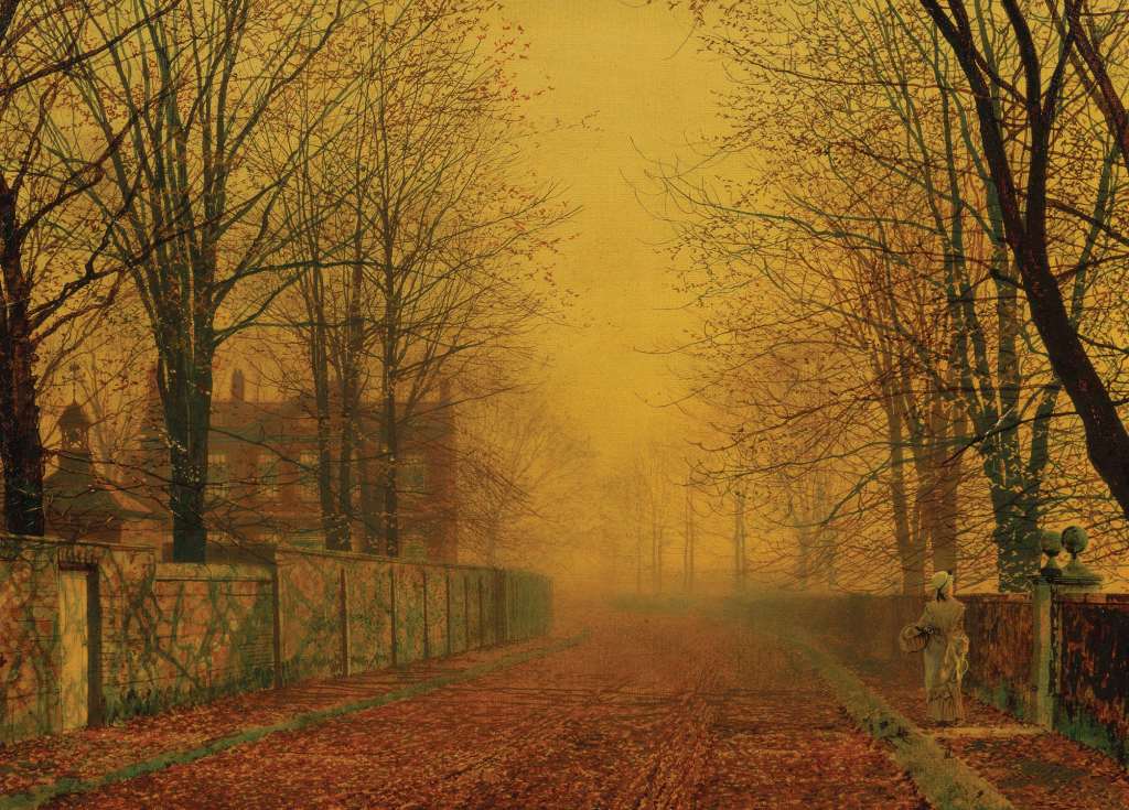 Evening Glow - John Atkinson Grimshaw - Greetings Card by John Atkinson Grimshaw