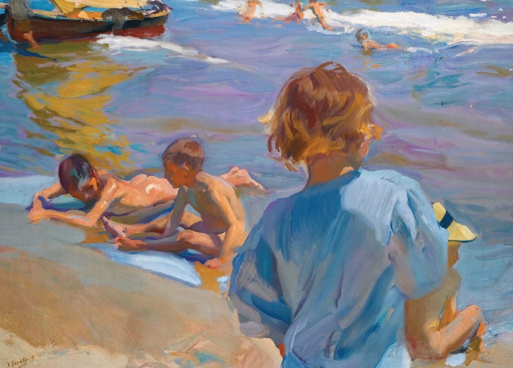 Children on the Beach, Valencia - Joaquín Sorolla - Greetings Card by Joaquín Sorolla