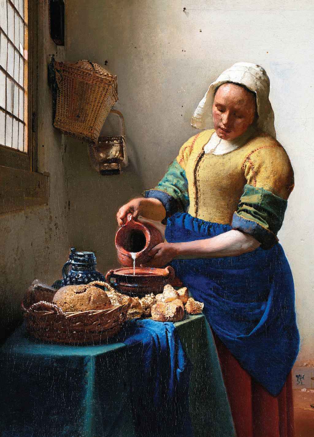 The Milkmaid - Johannes Vermeer - Greetings Card by Johannes Vermeer