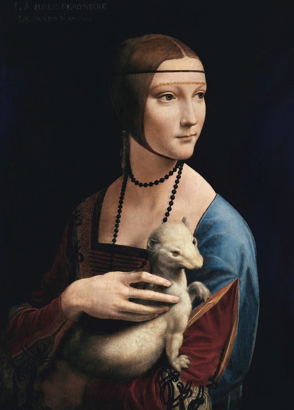 Lady with an Ermine - Leonardo Da Vinci - Greetings Card by Leonardo Da Vinci