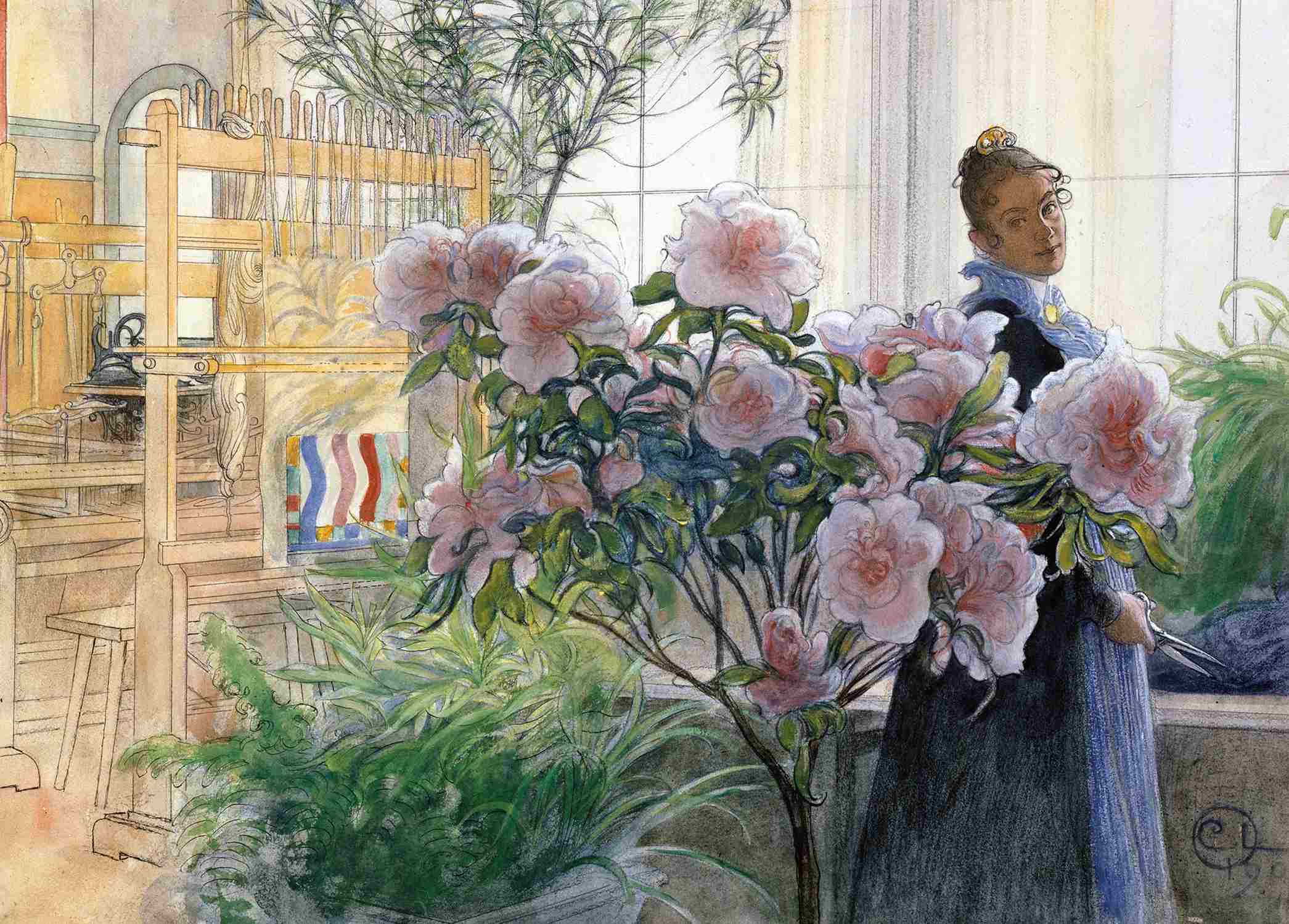 Azalea - Carl Larsson - Greetings Card by Carl Larsson