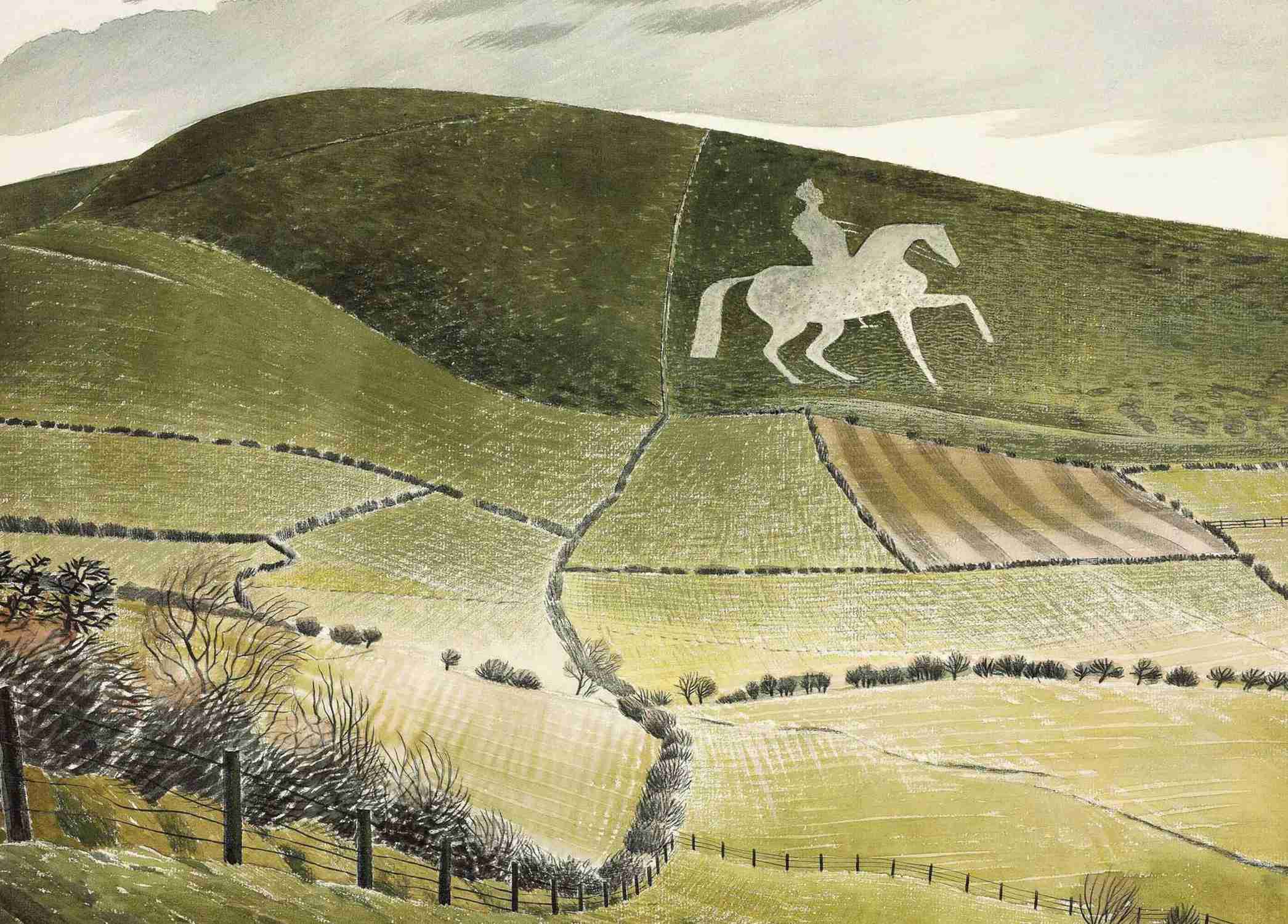 Chalk Figure Near Weymouth - Eric Ravilious - Greetings Card by Eric Ravilious