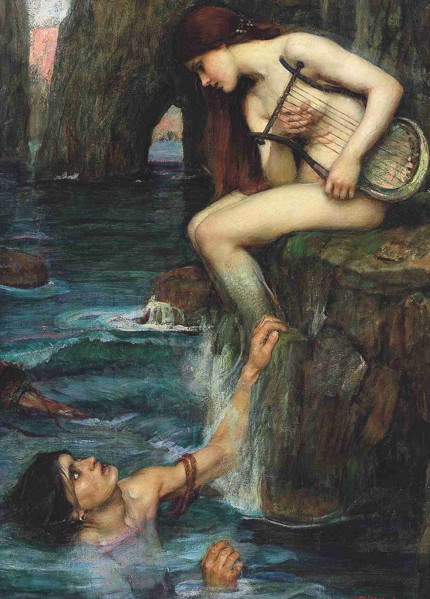 The Siren - John William Waterhouse - Greetings Card by John William Waterhouse