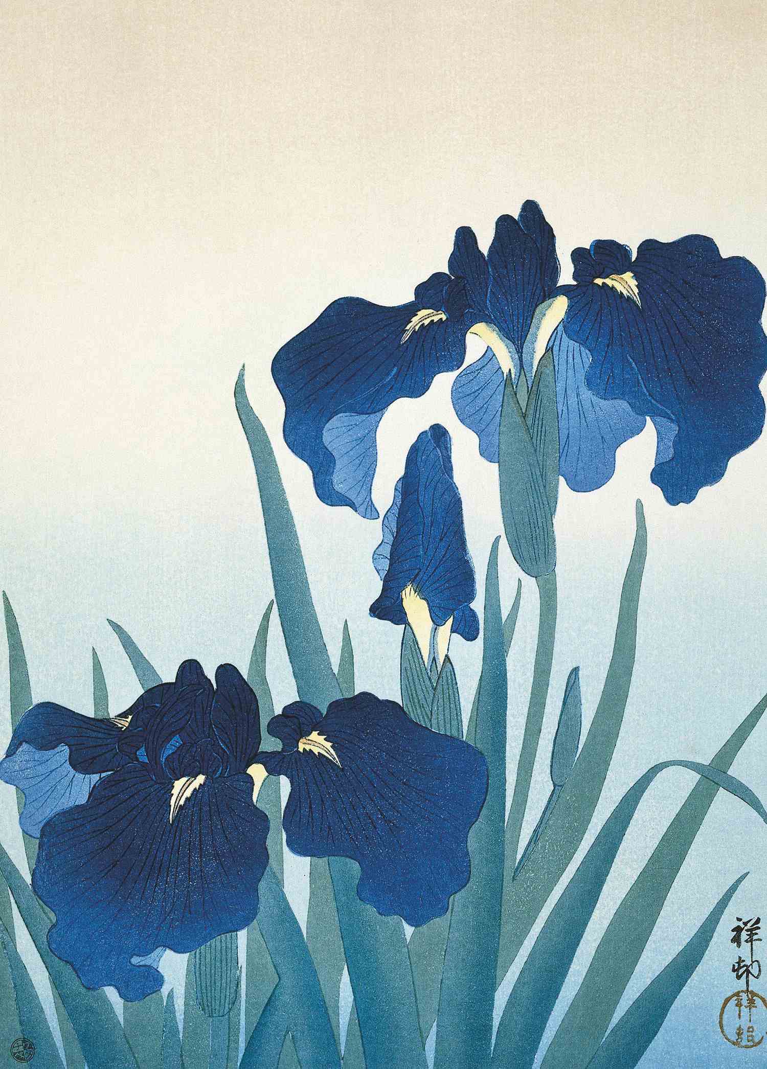 Irises - Ohara Koson - Greetings Card by Ohara Koson
