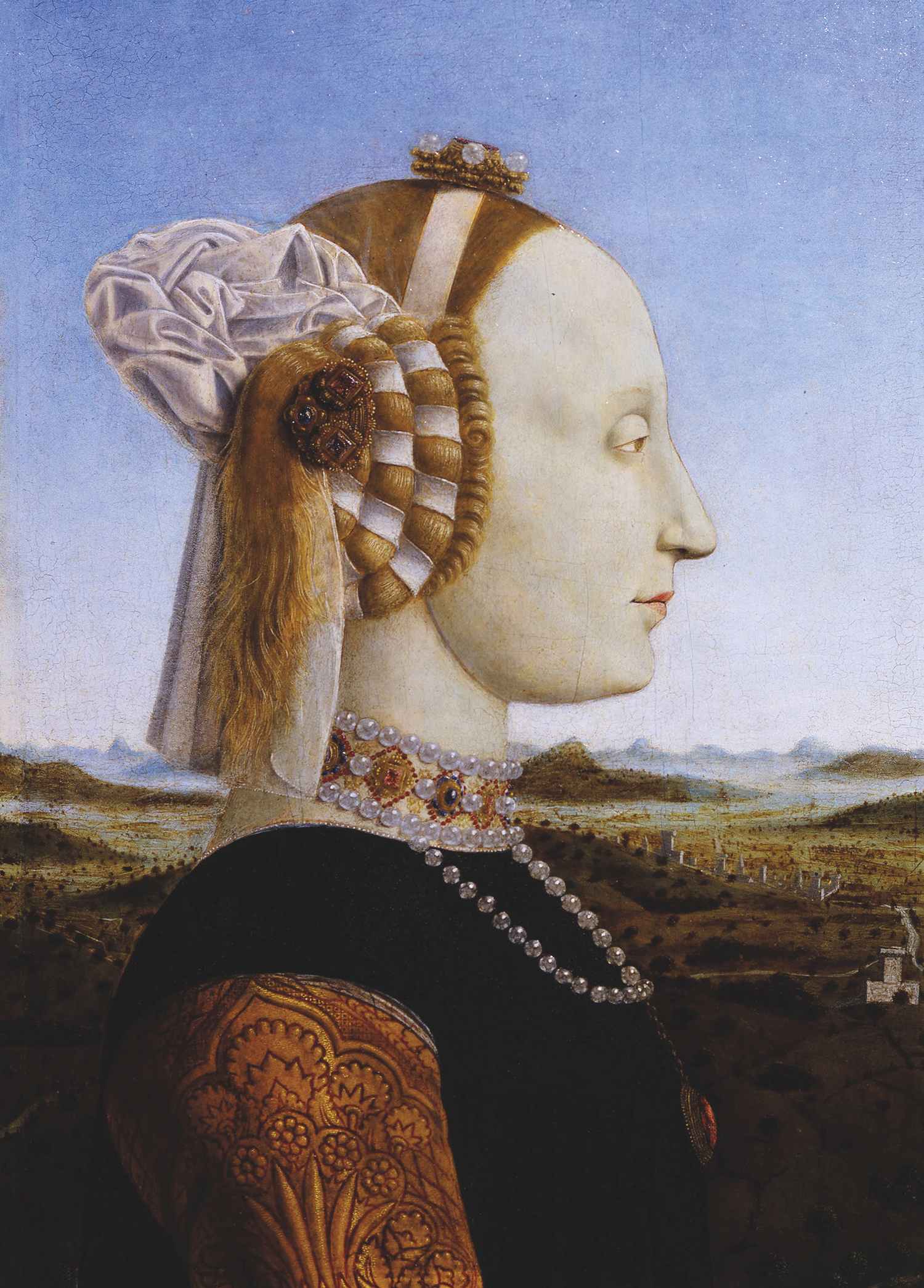 Portrait of Battista Sforza - Piero della Francesca - Greetings Card by Piero della Francesca