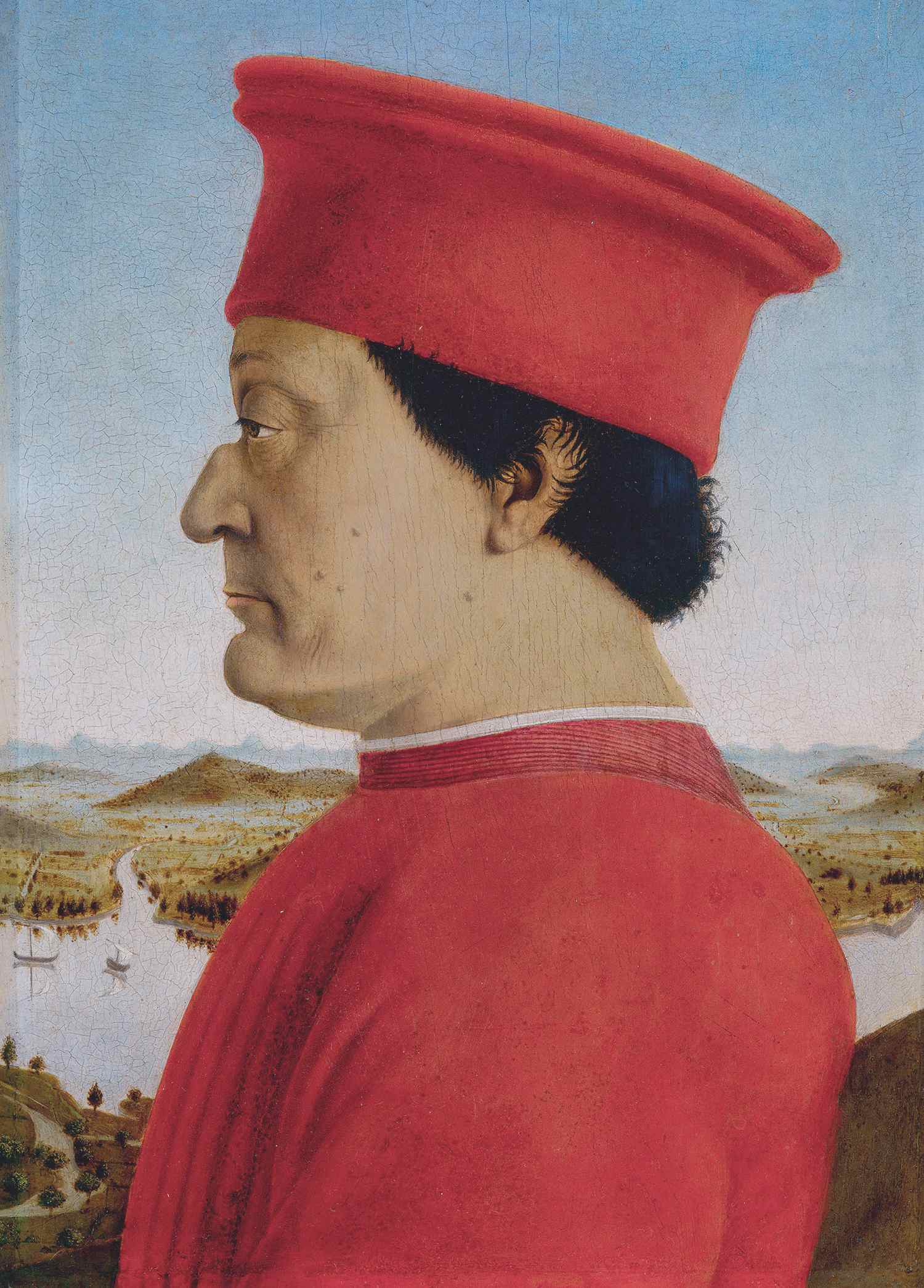Portrait of Federico da Montefeltro - Piero della Francesca - Greetings Card by Piero della Francesca