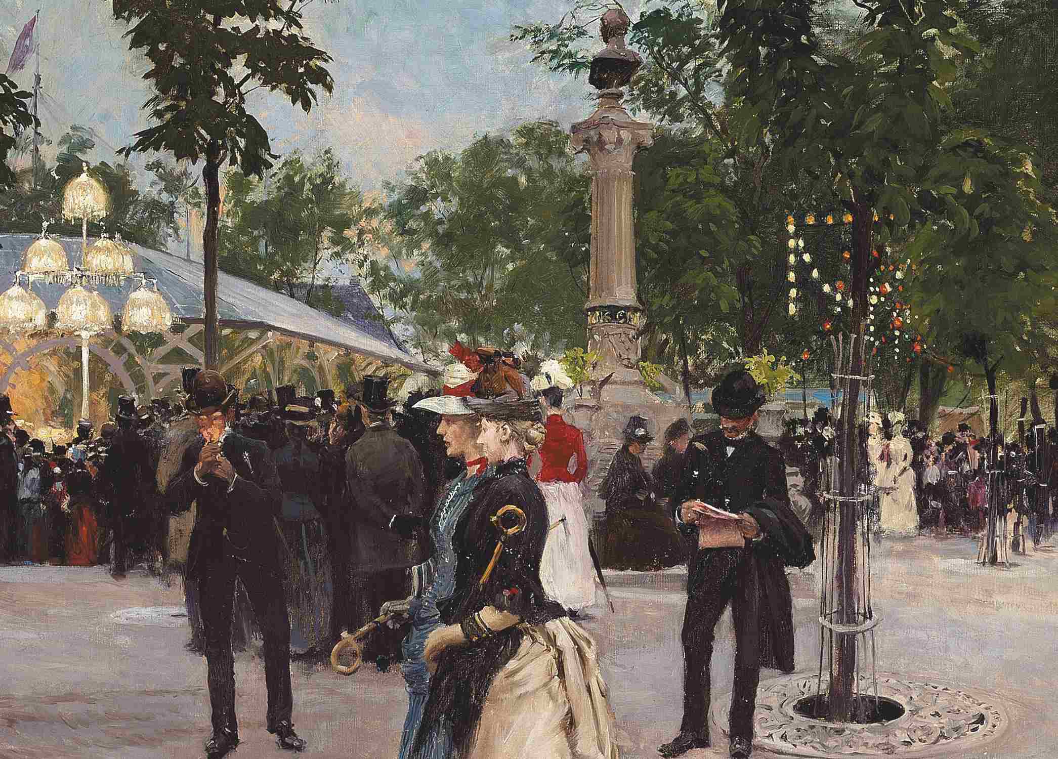 A Summer Evening in the Tivoli Gardens, Copenhagen - Paul Fischer - Greetings Card by Paul Fischer