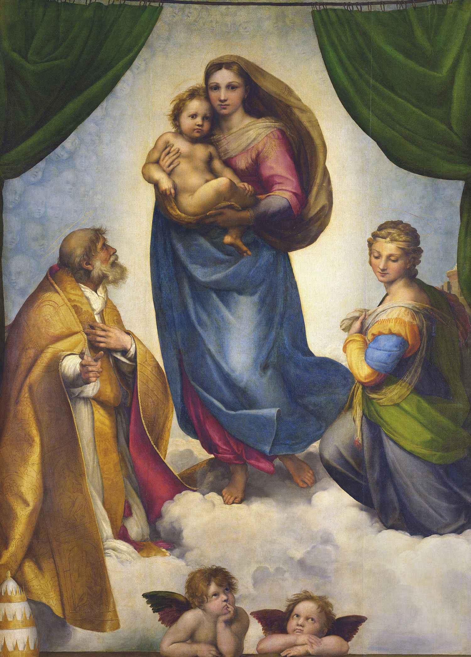 Sistine Madonna - Raphael - Greetings Card by Raphael