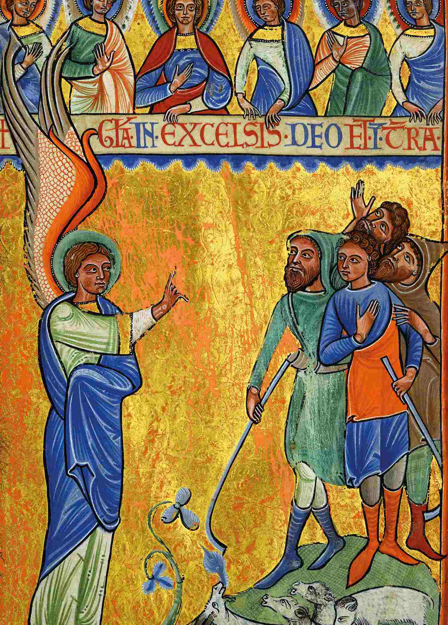 The Annunciation to the Shepherds (manuscript from the Cottonian Library) - Unknown Artist - Pack of 10 Christmas Cards by Unknown Artist