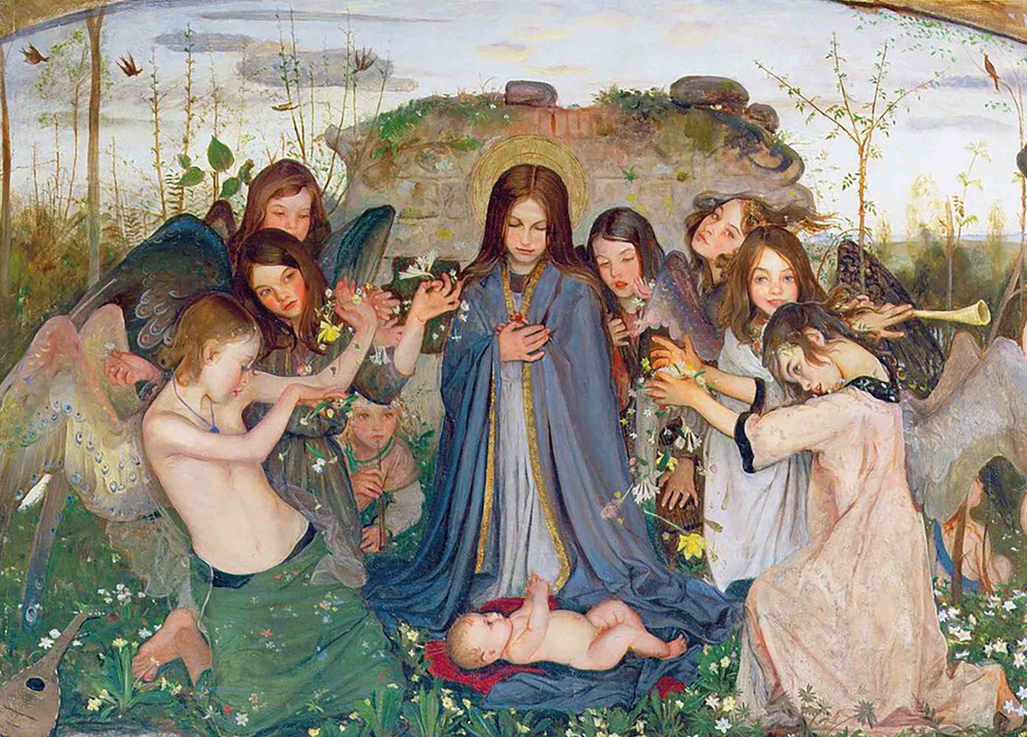 Madonna and Child with Angels - Mark Lancelot Symons - Pack of 10 Christmas Cards by Mark Lancelot Symons