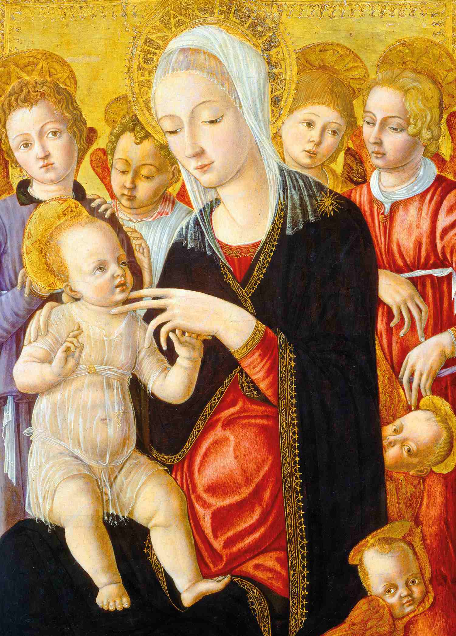 Madonna and Child with Angels and Cherubim - Matteo di Giovanni - Pack of 10 Christmas Cards by Matteo di Giovanni