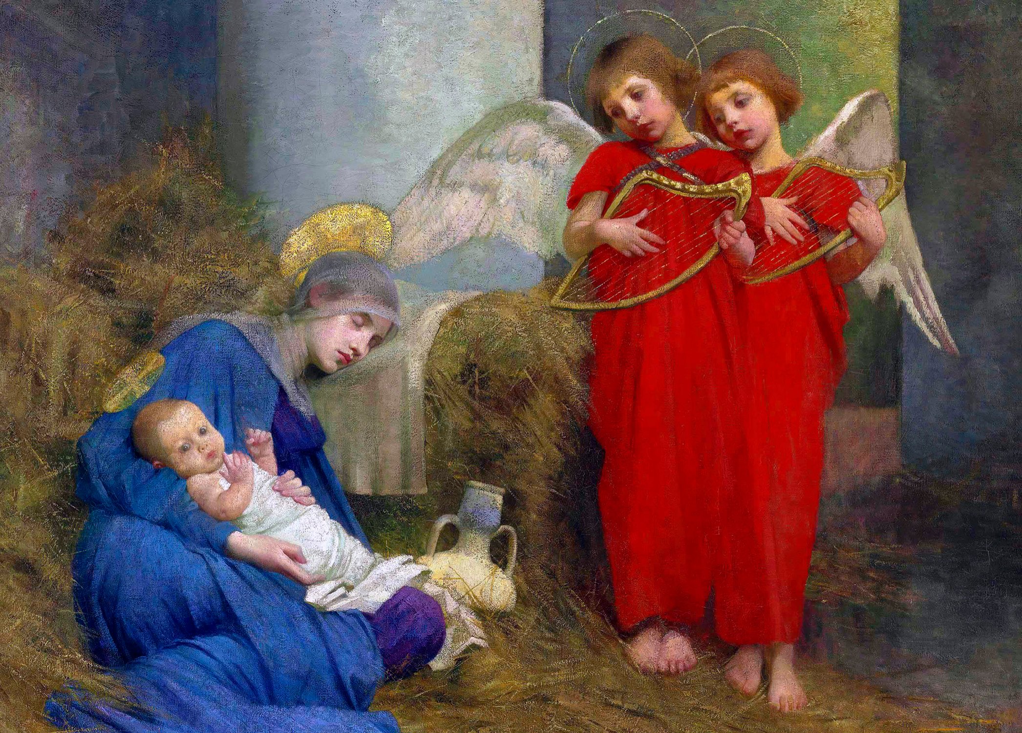 Angels Entertaining the Holy Child by Marianne Stokes — Pack of Christmas Cards